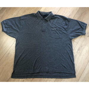 Fox Active Polo Shirt Mens XL Solid Gray Tech Short Sleeve Racing‎ Stretch Men